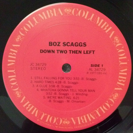 Boz Scaggs : Down Two Then Left (LP, Album, San)