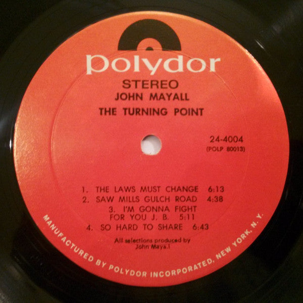 John Mayall : The Turning Point (LP, Album, Mon)