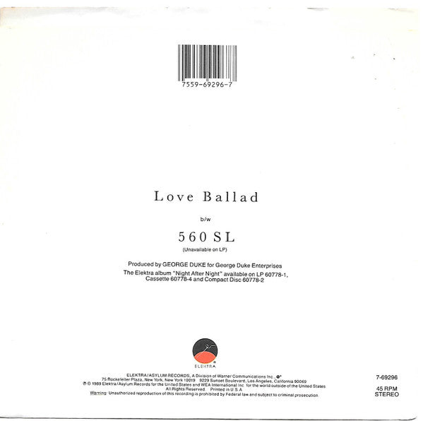 George Duke : Love Ballad (7", Single)