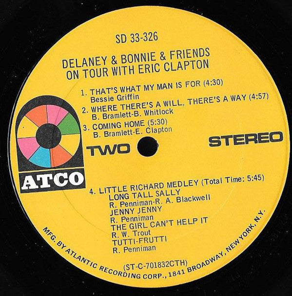 Delaney & Bonnie & Friends With Eric Clapton : On Tour (LP, Album, CTH)