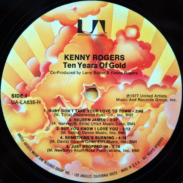 Kenny Rogers : Ten Years Of Gold (LP, Album, Comp)