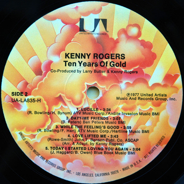 Kenny Rogers : Ten Years Of Gold (LP, Album, Comp)