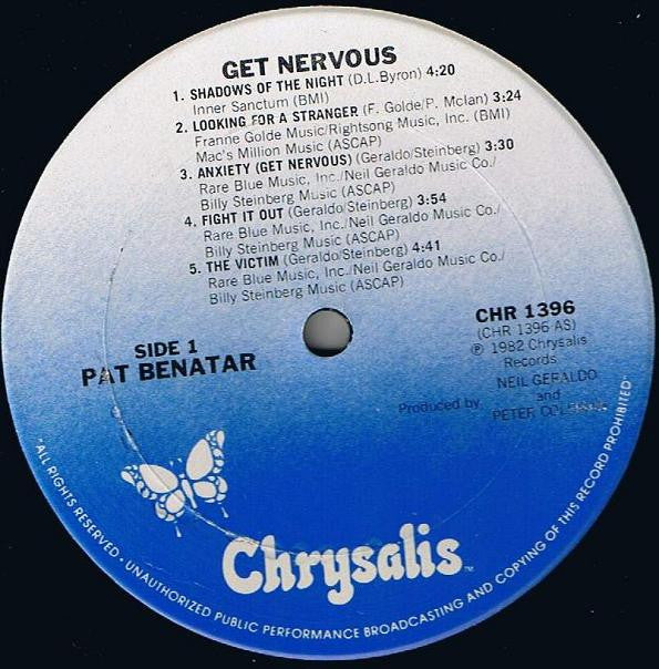 Pat Benatar : Get Nervous (LP, Album, Whi)