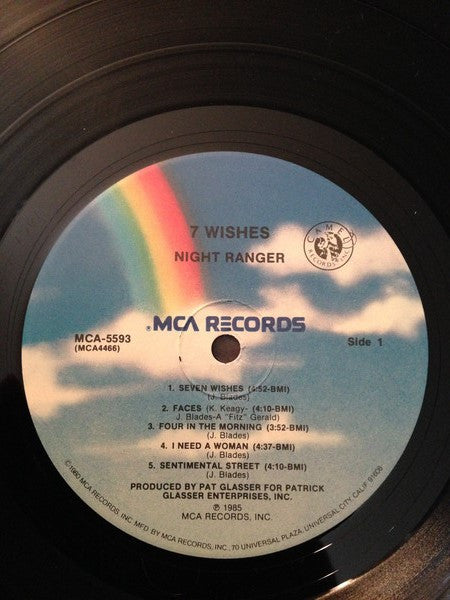 Night Ranger : 7 Wishes (LP, Album, Pin)