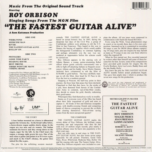 Roy Orbison : Singing Songs From The M.G.M Film "The Fastest Man Alive" (LP, Album, RE)