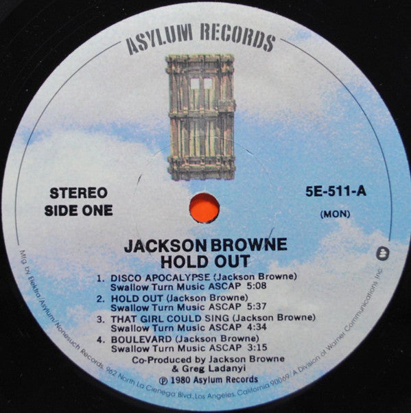 Jackson Browne : Hold Out (LP, Album, Mon)