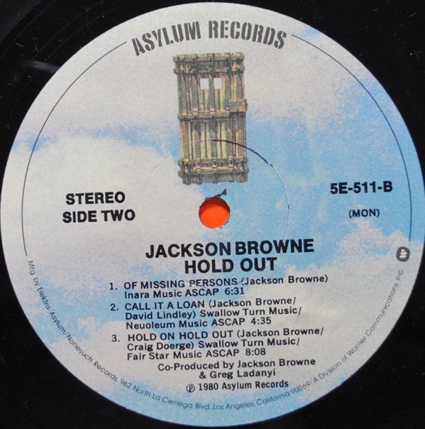 Jackson Browne : Hold Out (LP, Album, Mon)