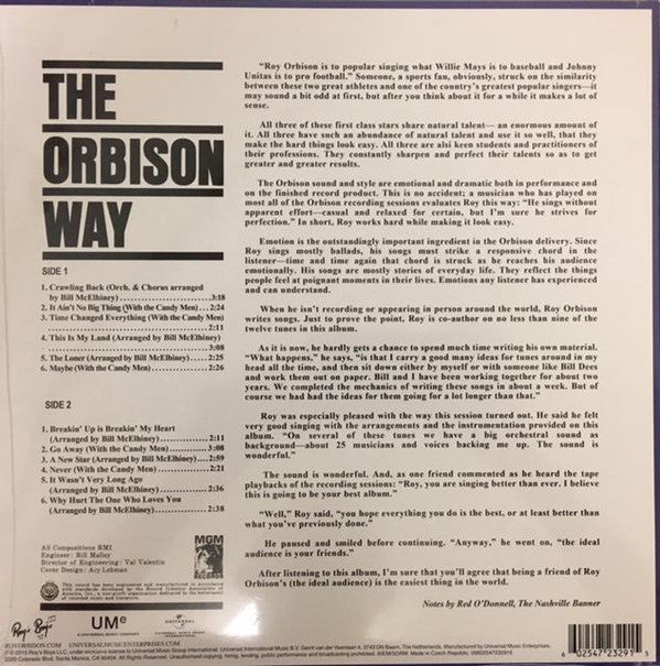 Roy Orbison : The Orbison Way (LP, Album, RE, RM)