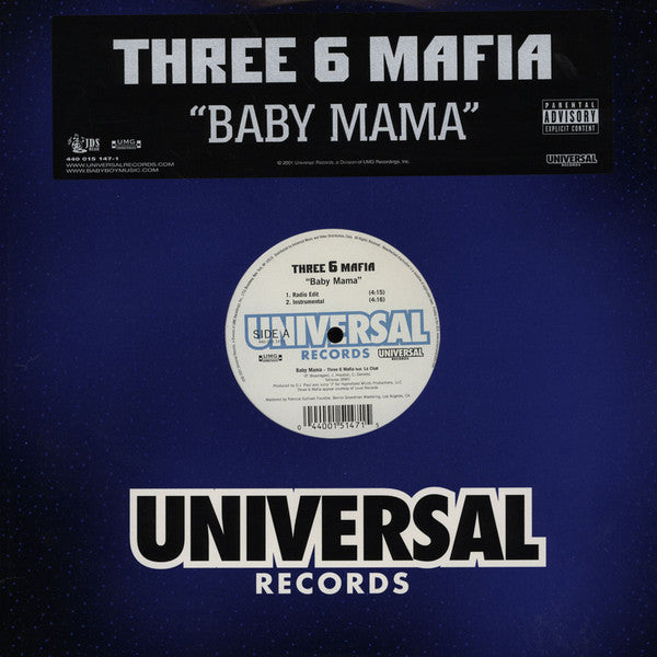 Three 6 Mafia : Baby Mama (12")