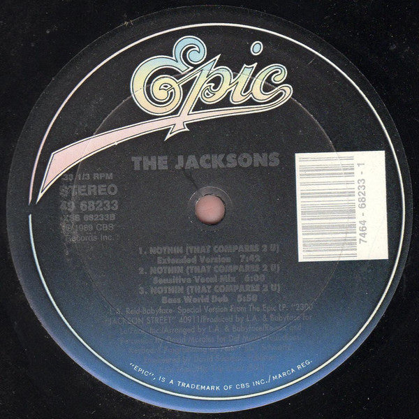 The Jacksons : Nothin (That Compares 2 U) (12")