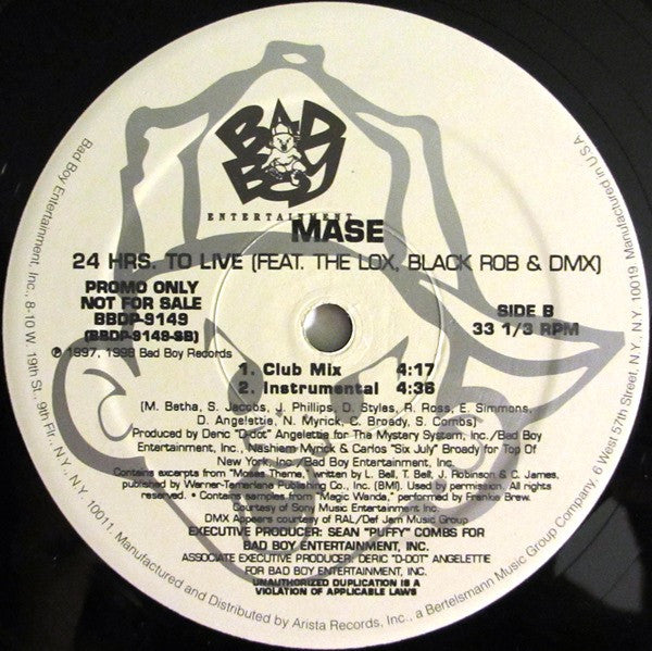 Mase : 24 Hrs. To Live (12", Promo)