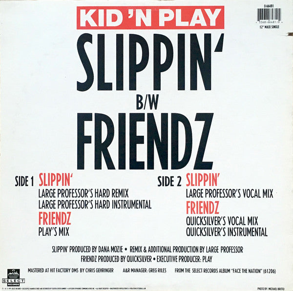 Kid 'N Play* : Slippin' / Friendz (12", Maxi)