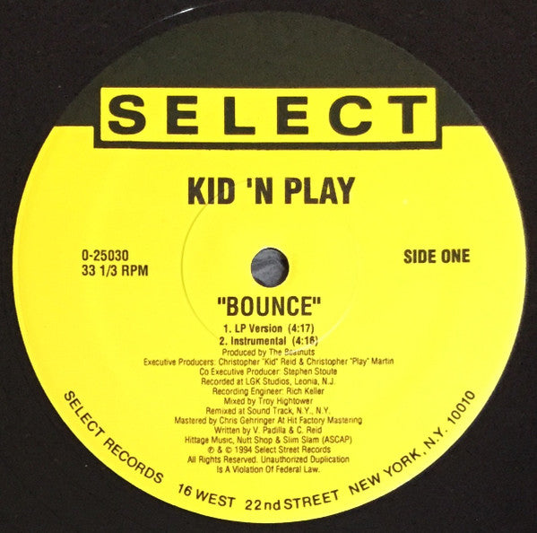 Kid 'N' Play : Bounce (12", Maxi)