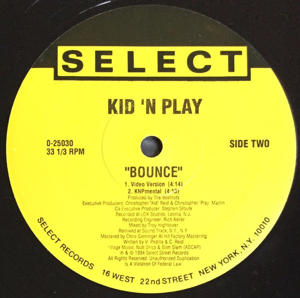 Kid 'N' Play : Bounce (12", Maxi)