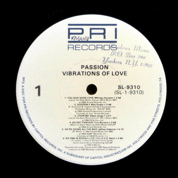 Various : Passion - Vibrations Of Love (LP, Comp)