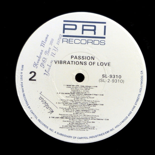 Various : Passion - Vibrations Of Love (LP, Comp)