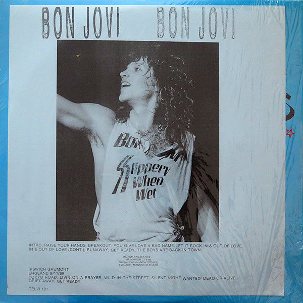 Bon Jovi : Live Rehearsel Mannheim , West Germany 31-8-86 Advance Preview Audience & Live Gaumont, Ipswich England 9-11-86 (3xLP, Unofficial)