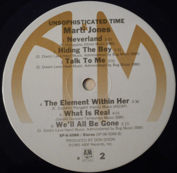 Marti Jones : Unsophisticated Time (LP, Album)