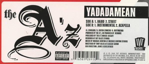 The A'z : Yadadamean (12")