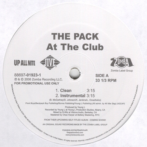 The Pack (2) : At The Club (12", Promo)