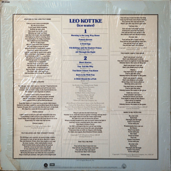 Leo Kottke : Ice Water (LP, Album, Los)