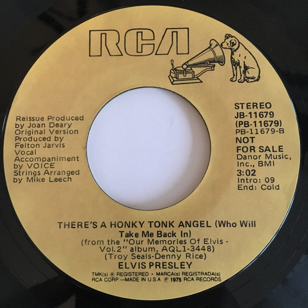 Elvis Presley : I Got A Feelin' In My Body / There's A Honky Tonk Angel (Who Will Take Me Back In) (7", Single, Promo)