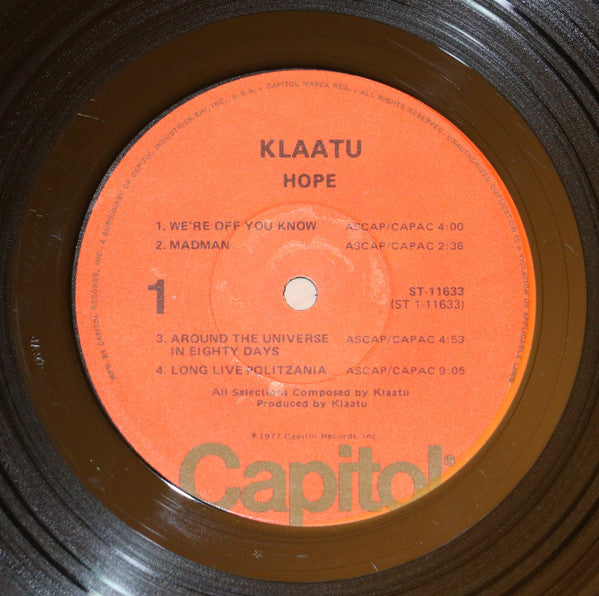 Klaatu : Hope (LP, Album, Los)