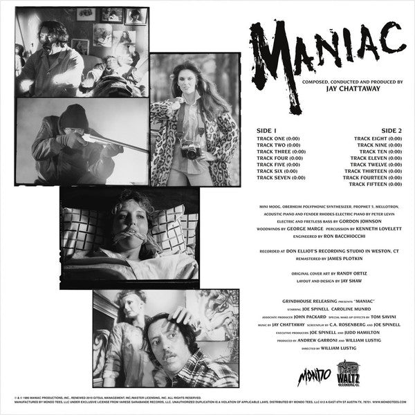 Jay Chattaway : Maniac (Original Motion Picture Score) (LP, Album, Ltd, RE, RM, Blu)