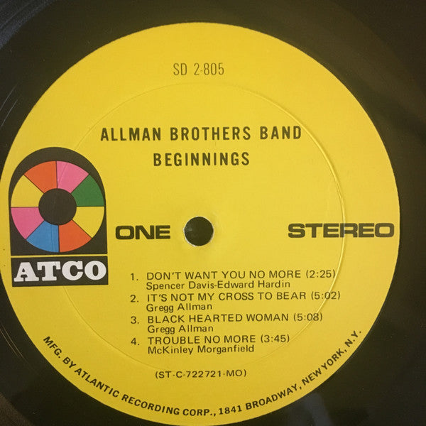 The Allman Brothers Band : Beginnings (2xLP, Comp, MO )