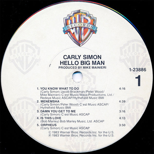 Carly Simon : Hello Big Man (LP, Album, Win)