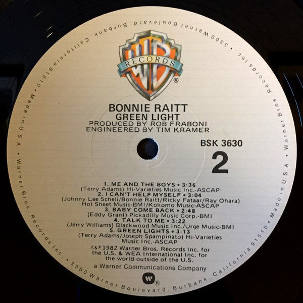 Bonnie Raitt : Green Light (LP, Album, Los)