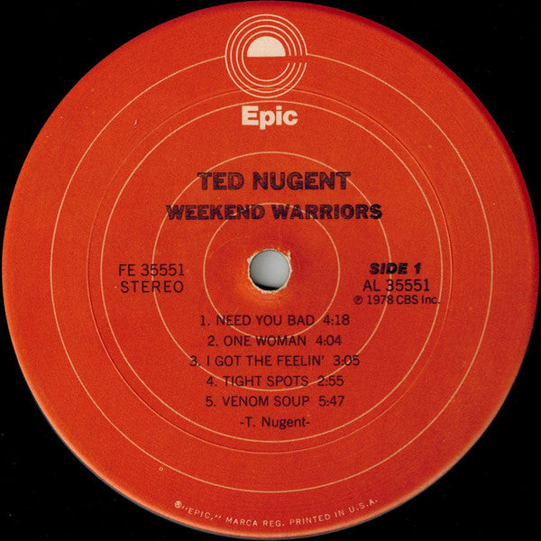 Ted Nugent : Weekend Warriors (LP, Album, San)