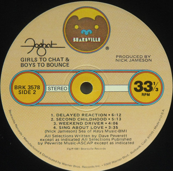 Foghat : Girls To Chat & Boys To Bounce (LP, Album, All)