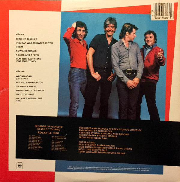 Rockpile : Seconds Of Pleasure (LP, Album, RE, Pit)