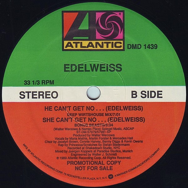 Edelweiss : I Can't Get No... (Edelweiss) (12", Promo)